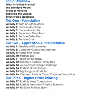Particle Physics Worksheet Activity Booklet