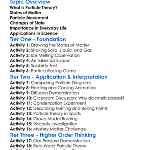 Particle Theory Worksheet Activity Booklet