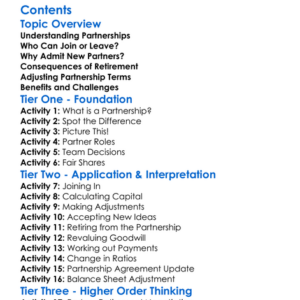 Partnership Admission And Retirement Worksheet Activity Booklet