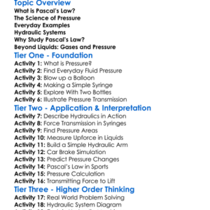 Pascals Law And Applications Worksheet Activity Booklet