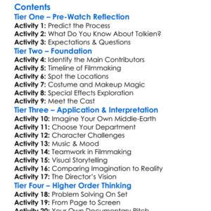 Passage To Middle-Earth The Making Of The Lord Of The Rings 2001 Worksheet Activity Booklet