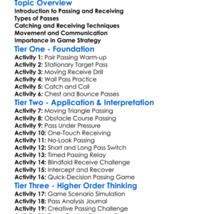 Passing And Receiving Worksheet Activity Booklet