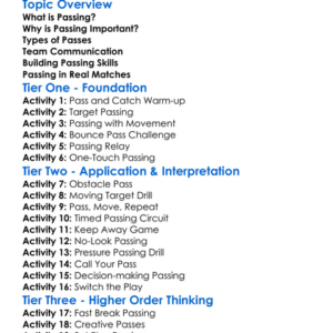 Passing In Team Sports Worksheet Activity Booklet