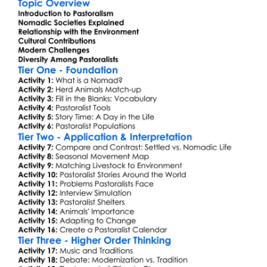 Pastoralism And Nomadic Societies Worksheet Activity Booklet