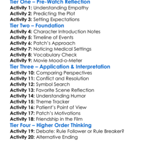 Patch Adams 1998 Worksheet Activity Booklet