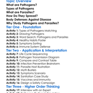 Pathogens And Parasites Worksheet Activity Booklet