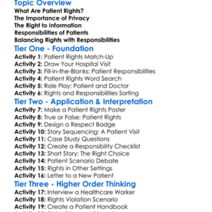 Patient Rights And Responsibilities Worksheet Activity Booklet