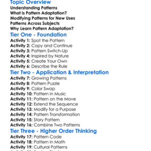 Pattern Adaptation And Modification Worksheet Activity Booklet