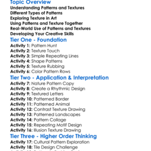 Pattern And Texture Creation Worksheet Activity Booklet