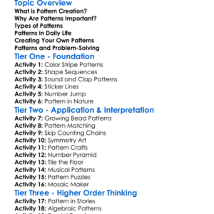 Pattern Creation Worksheet Activity Booklet