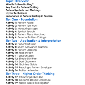 Pattern Drafting And Layout Worksheet Activity Booklet