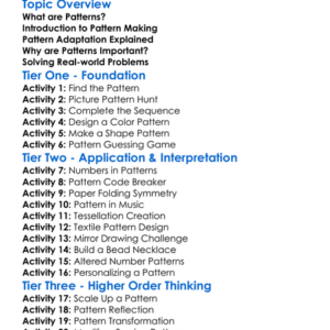 Pattern Making And Adaptation Worksheet Activity Booklet