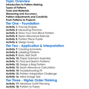 Pattern Making Basics Worksheet Activity Booklet
