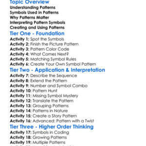 Pattern Symbols And Interpretation Worksheet Activity Booklet