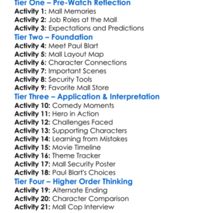 Paul Blart Mall Cop 2009 Worksheet Activity Booklet