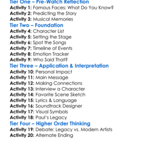 Paul Mccartney Got Back 2024 Worksheet Activity Booklet