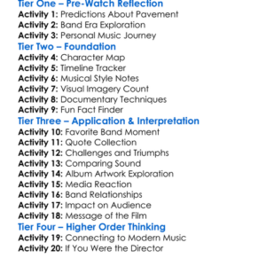 Pavement Slow Century 2002 Worksheet Activity Booklet