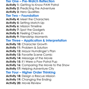 Paw Patrol The Movie 2021 Worksheet Activity Booklet