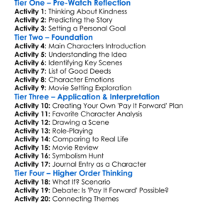 Pay It Forward Worksheet Activity Booklet