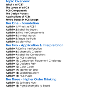 Pcb Printed Circuit Board Design Worksheet Activity Booklet