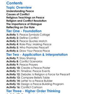 Peace And Conflict In Religious Perspectives Worksheet Activity Booklet