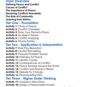 Peace And Conflict In Societies Worksheet Activity Booklet