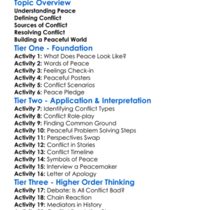 Peace And Conflict Worksheet Activity Booklet