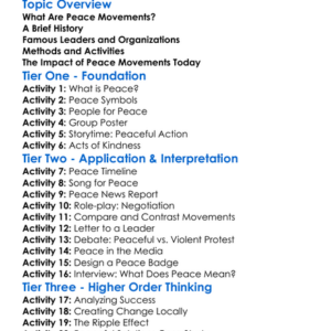 Peace Movements Worksheet Activity Booklet
