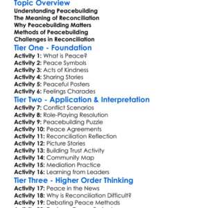 Peacebuilding And Reconciliation Worksheet Activity Booklet