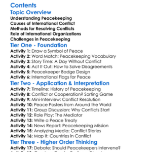 Peacekeeping And International Conflict Resolution Worksheet Activity Booklet
