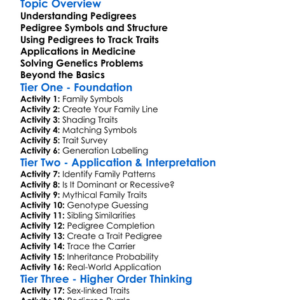 Pedigree Analysis Worksheet Activity Booklet