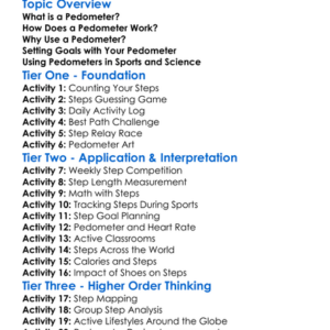 Pedometer Use Worksheet Activity Booklet