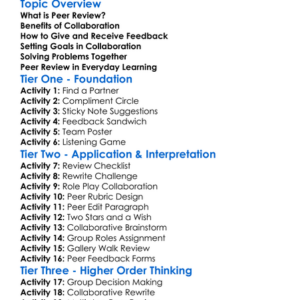 Peer Review And Collaboration Worksheet Activity Booklet