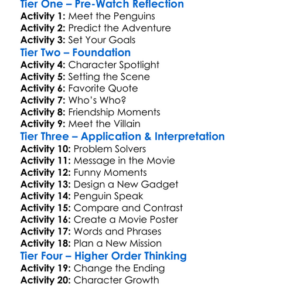 Penguins Of Madagascar Worksheet Activity Booklet