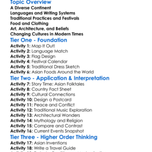 Peoples And Cultures Of Asia Worksheet Activity Booklet