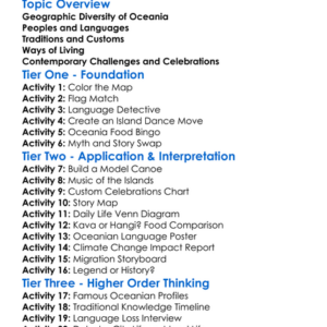 Peoples And Cultures Of Oceania Worksheet Activity Booklet