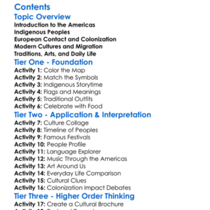 Peoples And Cultures Of The Americas Worksheet Activity Booklet