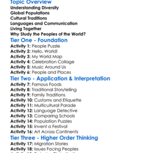 Peoples Of The World Worksheet Activity Booklet