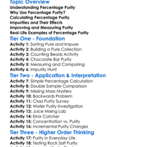 Percentage Purity Worksheet Activity Booklet