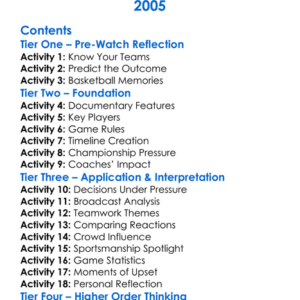 Perfect Upset The 1985 Villanova Vs Georgetown Ncaa Championship 2005 Worksheet Activity Booklet