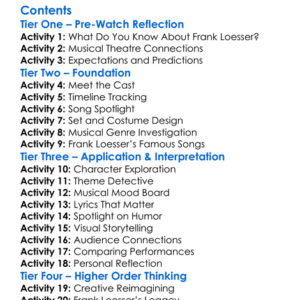 Perfectly Frank Frank Loesser Revued 1981 Worksheet Activity Booklet