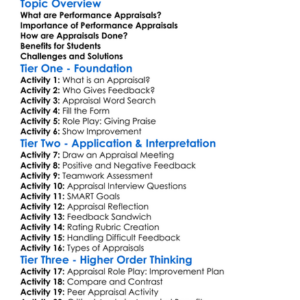 Performance Appraisals Worksheet Activity Booklet