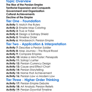 Persian Empire And Its Expansion Worksheet Activity Booklet