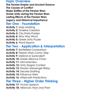Persian Wars And Greek Unity Worksheet Activity Booklet