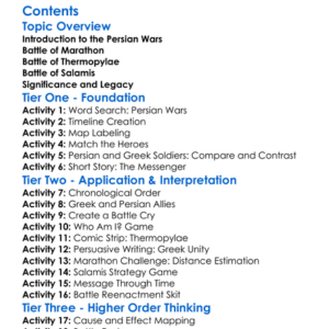 Persian Wars Marathon Thermopylae Salamis Worksheet Activity Booklet