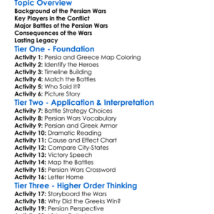 Persian Wars With Greece Worksheet Activity Booklet