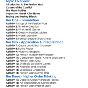 Persian Wars Worksheet Activity Booklet
