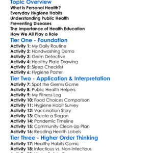 Personal And Public Health Worksheet Activity Booklet