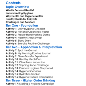 Personal Health And Hygiene Practices Worksheet Activity Booklet