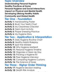 Personal Hygiene And Health Worksheet Activity Booklet